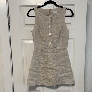 LPA Seina Mini Dress in Natural Linen